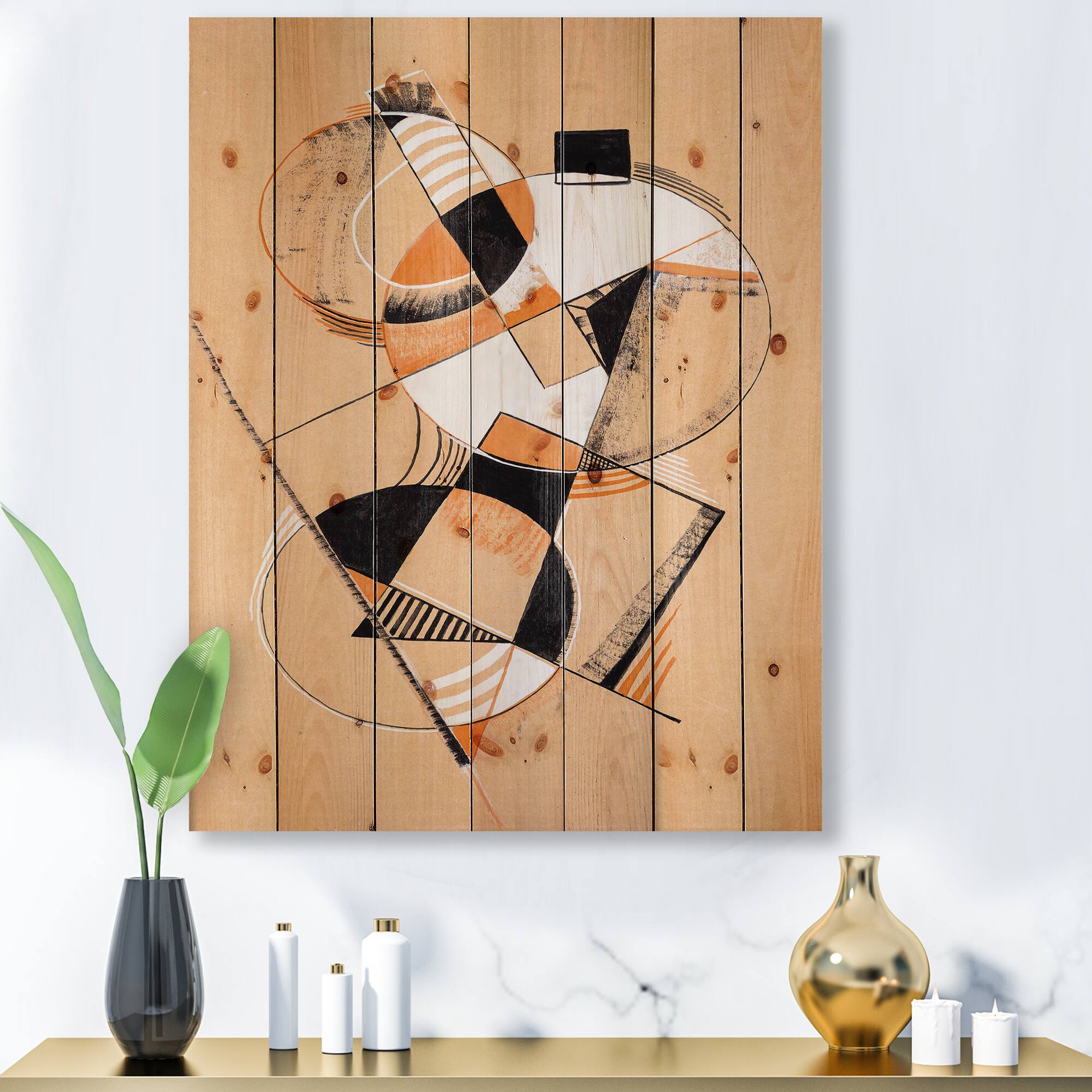 Designart - Colored Geometric Abstract Compositions V